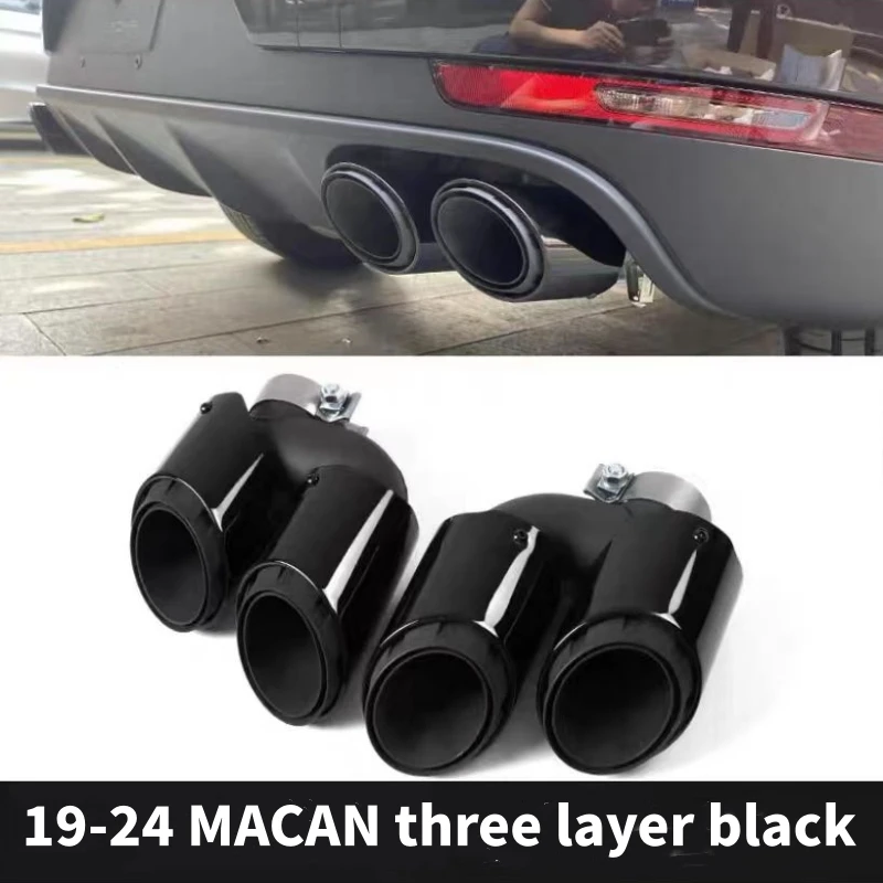 304 stainless steel exhaust pipe tail throat silencer for Porsche Macan 2.0T 2014-2024