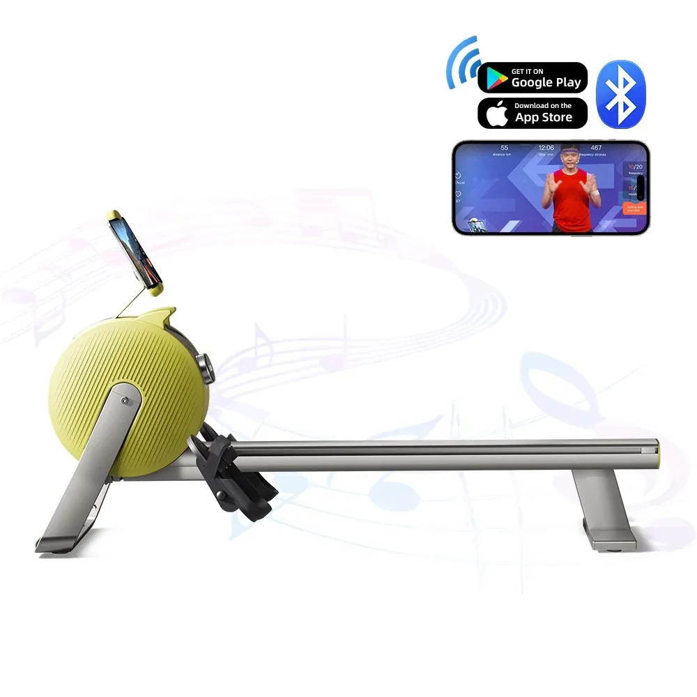 Self-generating Electricity Rowing Machine with 3kg Flywheel and 32 Gear Resistance Adjustment Aluminum Alloy Body
