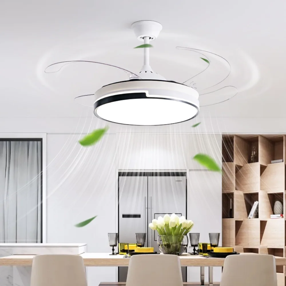 

Modern Ceiling Fan Lamps 220V Invisible Bedroom Living Room Dining Room Study LED and Minimalist Household Pendant Light