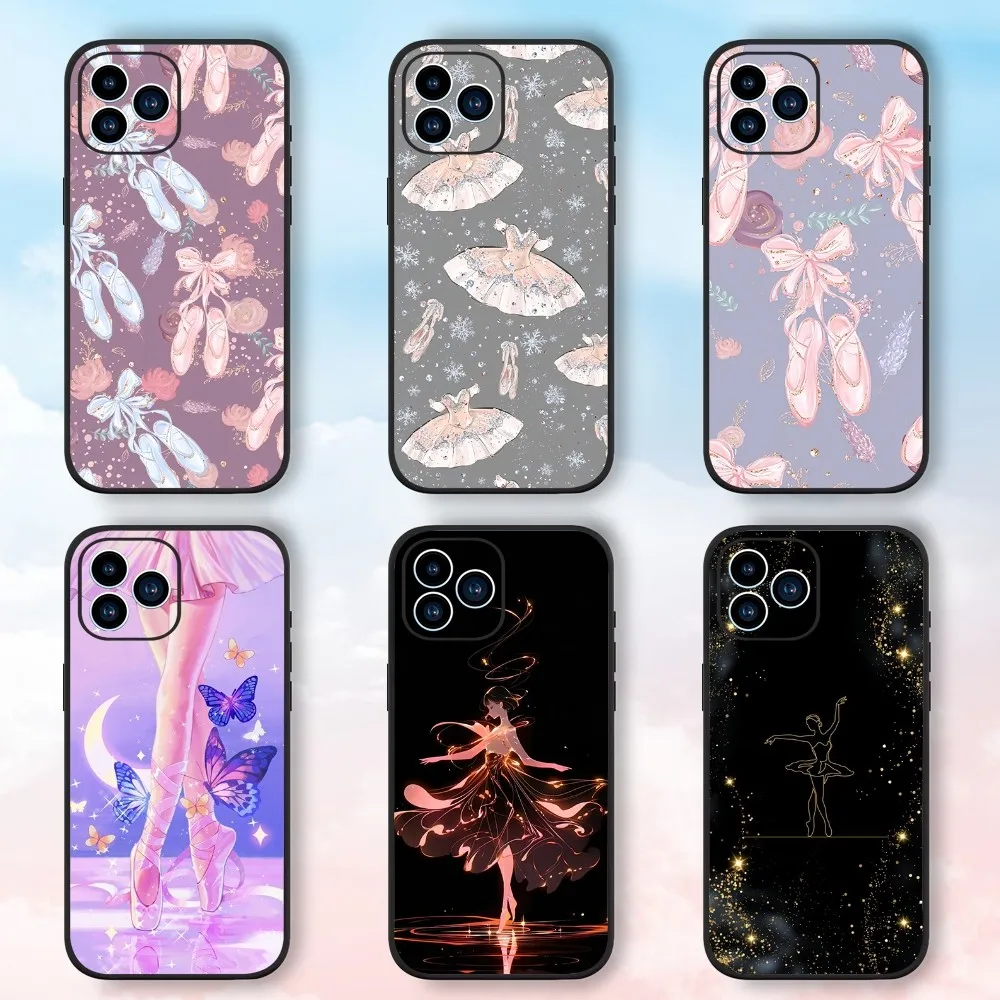 Ballerina Ballet Dance Girl Phone Case For Samsung Galaxy S24 S23 S22 S21 S20 FE S10 S9 S10E Plus Ultra Lite 5G Black Phone Case