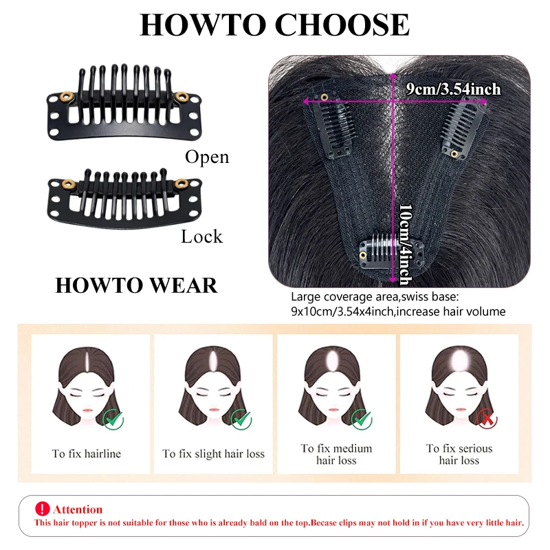 Swiss Lace Hairnet Playback Shaped Hair Bangs for Women, Human Hair réinitialisation in Hair, Topper Extension, Top Wig Piece, 10 in, 3.54*4in