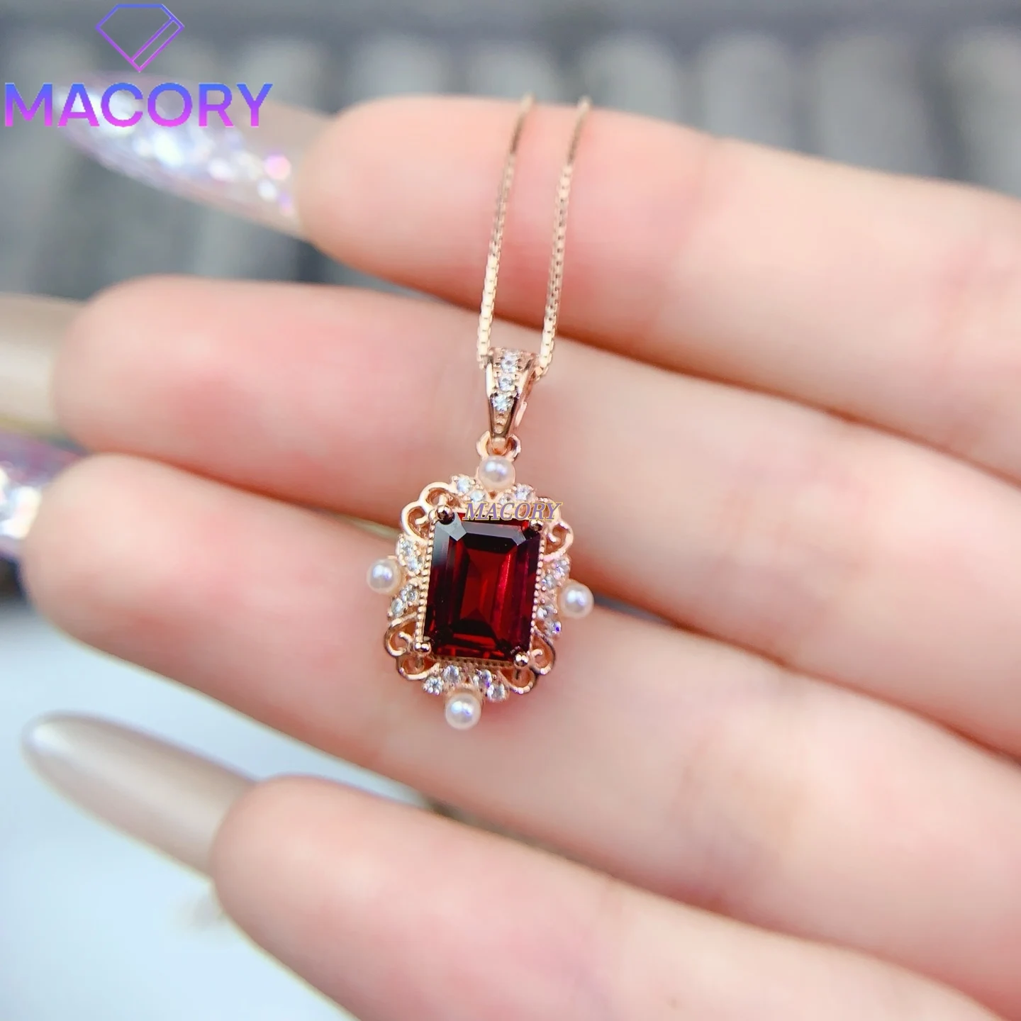 

Подвеска из натурального граната с высококачественным серебром S925, изысканная оправа, новые женские украшения с сертификатом