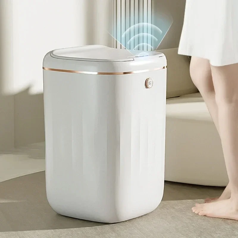 20-24L Bathroom Sensor Electric Wastebasket Bedroom Smart Trash Can Automatic Waterproof Recycle Bin for Living Room Kitchen New