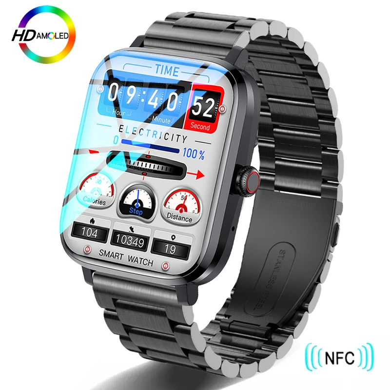 

2023 New NFC Smart Watch Men Smart Bluetooth Call Sport GPS Track Smartwatch Women Heart Rate PPG Smartwatch For Android ios