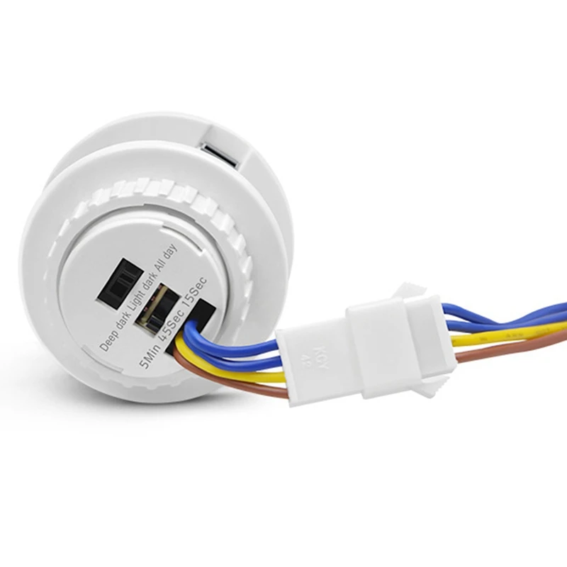 2Pcs Motion Sensor Light Switch Smart Detection Time Delay Adjustable Infrared Induction Detector