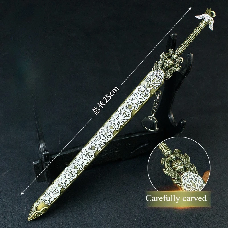 25 سنتيمتر/9.84in أنيمي الطرفية سلاح معدني نموذج لي جينغلونغ الحكمة السيف سبيكة حلية جمع هدايا للبنين لعبة سطح المكتب #3