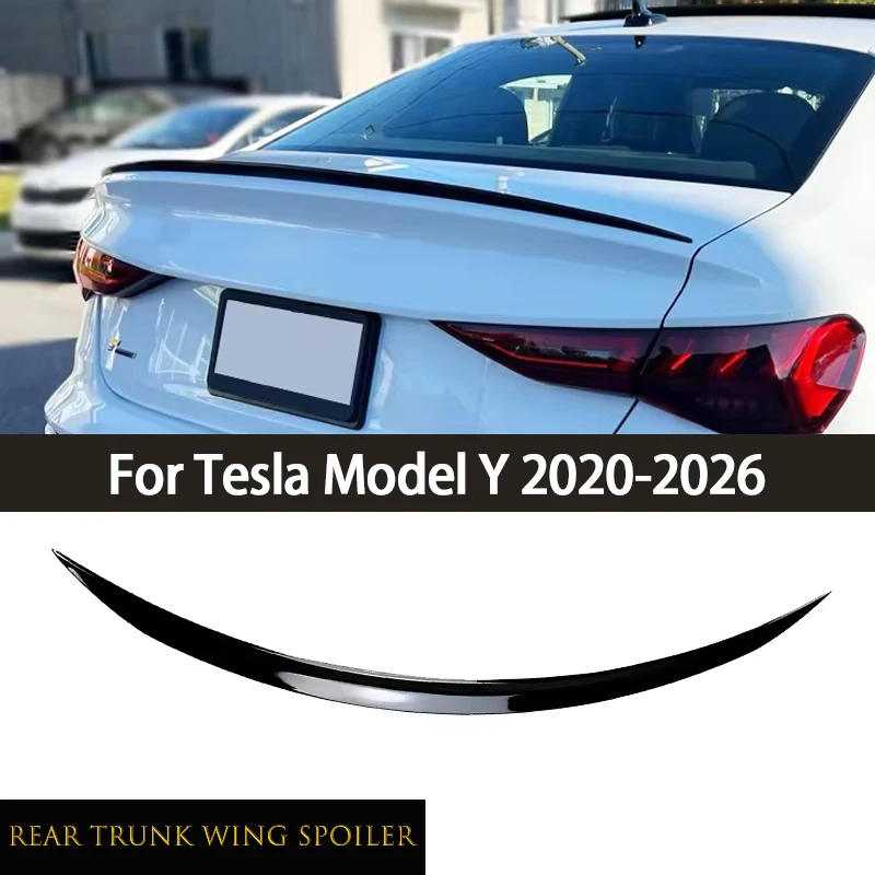 Car Exterior Tuning Rear Trunk Lid Spoiler Wing Stickers For Tesla Model Y 2020-2026 Auto Accessories