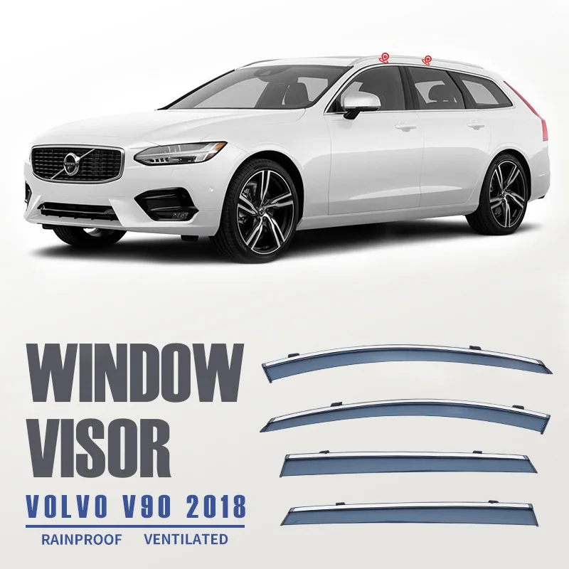 

Для VOLVO V90 2018+ Дефлекторы окон, ветровики, защита от дождя и солнца, аксессуары для авто, стайлинг автомобиля