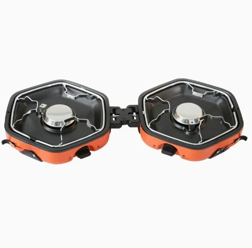 Outdoor Portable Double Burner Gas Stove Foldable Camping Cooker for Picnics BBQ Home Use Compact Butane Stove