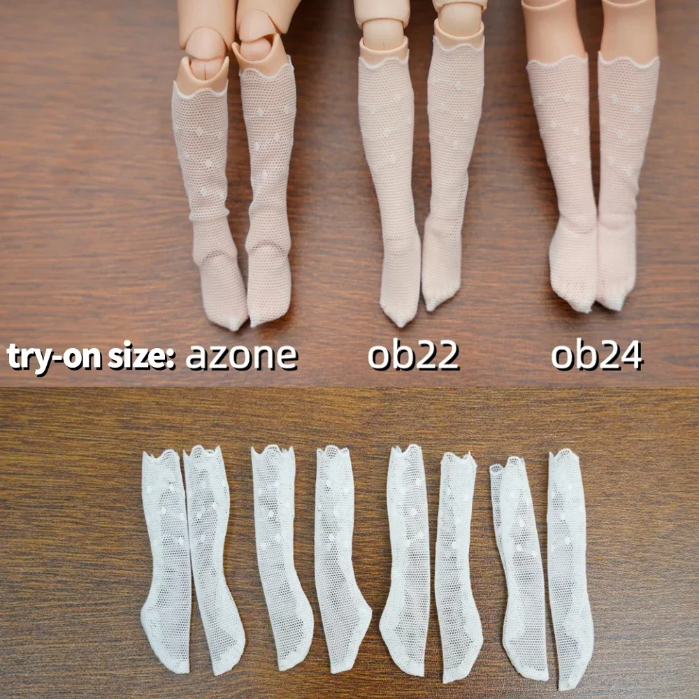 Blyth Socks Lace-trimmed Stockings Lolita-style Long Stockings for Azone Momoko OB24 Lace for OB22 OB27 YMY Doll Accessories view 5