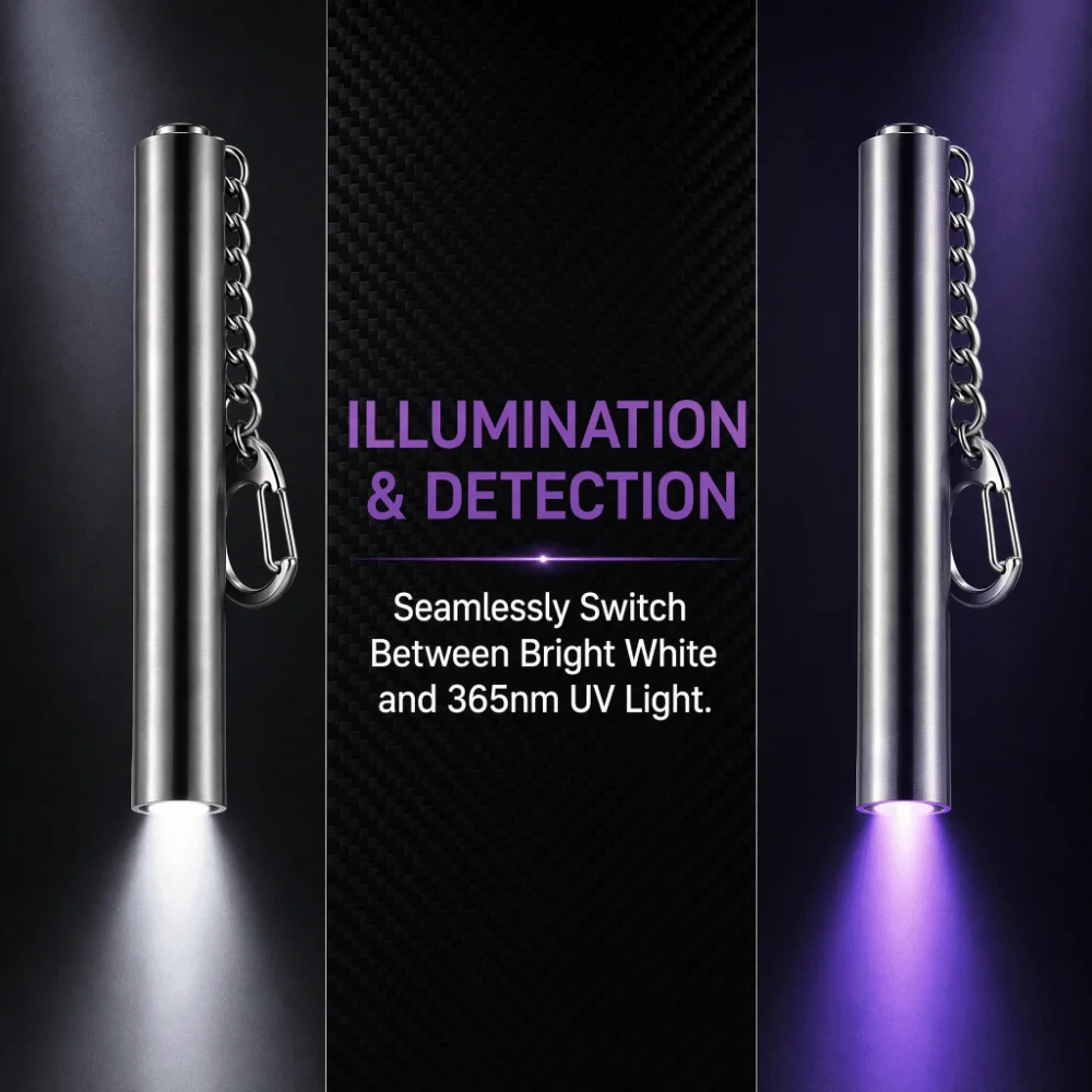UVA Longwave UV Flashlight 254nm 365nm Blacklight LED Flashlight Shortwave LED UV Flashlight Lamps Phosphor Detector
