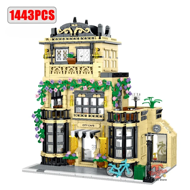 

Creative City Cafe Light Streetview Series Строительные блоки Кирпичи Наборы моделей MOC Модульная архитектура Игрушки для мальчиков Детские подарки