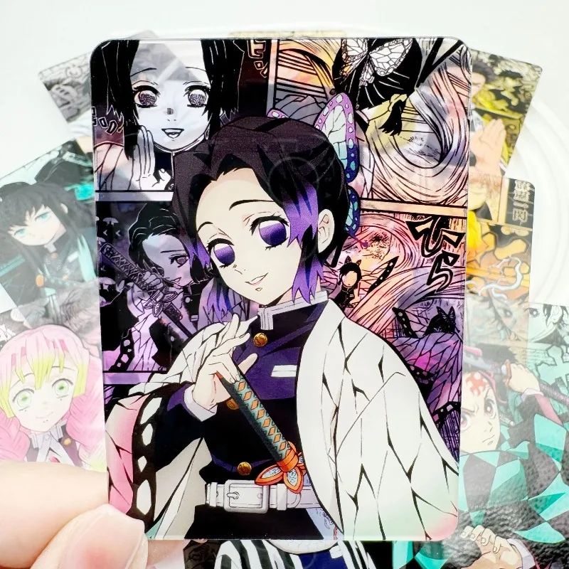 Pop Anime Demon Slayer tarjeta acrílica Kamado Tanjirou Nezuko Kochou Shinobu figura colgante regalos