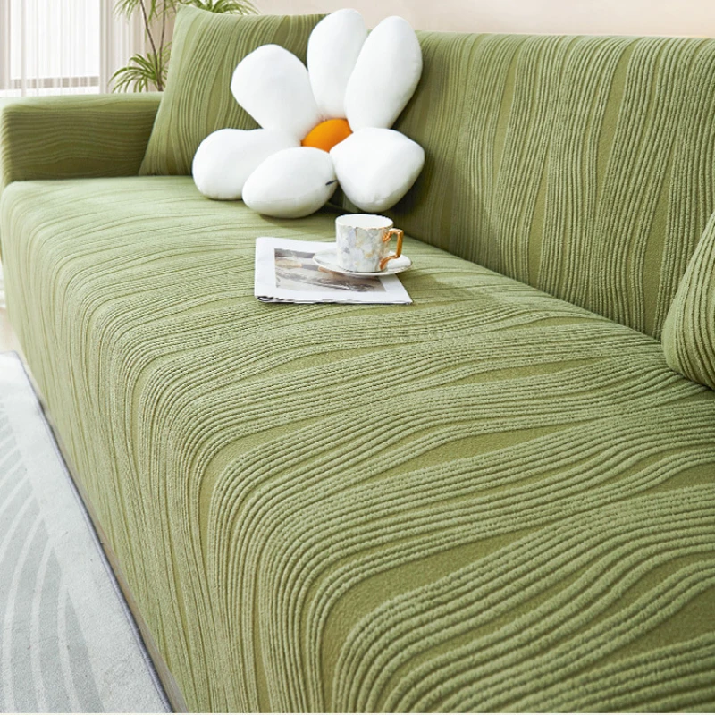 Jacquard Fleece Stretch Sofa Cover All Four Seasons Universal Lazy Integrated Anti-cat Scratch Sofa Cushion Sofa Cover