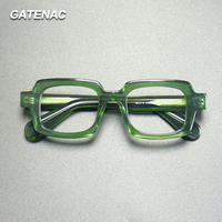 Gatenac Handmade Acetate Glasses Frame Men Vintage Square Big Frame Eyeglasses Frame Women Luxury Brand Designer Eyewear