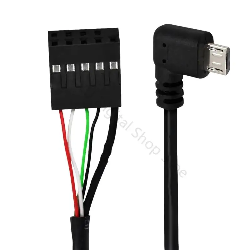 96BA USB Test Cable with 9Pin Female Header, 2.54 MM Receptacle Format and Molded Right-Angle Strain Relief Cable End