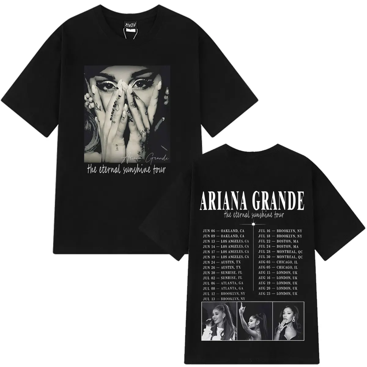Ariana Grande Eternal Sunshine Tour 2026 Print T Shirts Men Women Hip-hop T-shirt Short-sleeved Loose Casual Cotton T-shirts