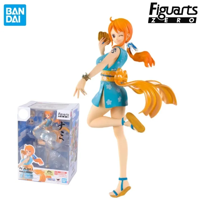 In Stock BANDAI Original Figuarts ZERO ONE PIECE Nami Kimono Wano Country Kunoichi Anime Figure Birthday Present Toy Gifts