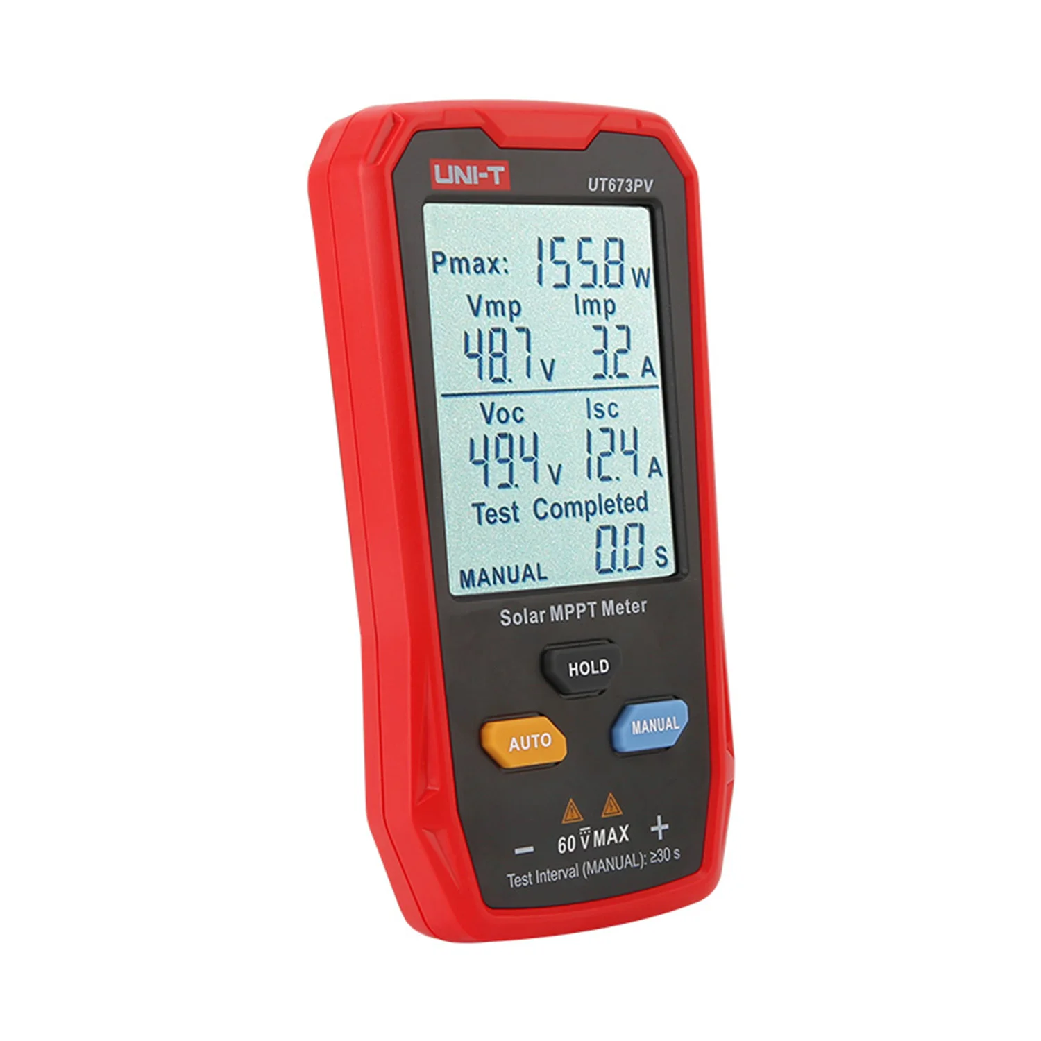 UNI-T UT673PV Solar MPPT Meter; 12~60V Open Circuit Voltage Measurement/800W Power Test/35A Load Current Measurement