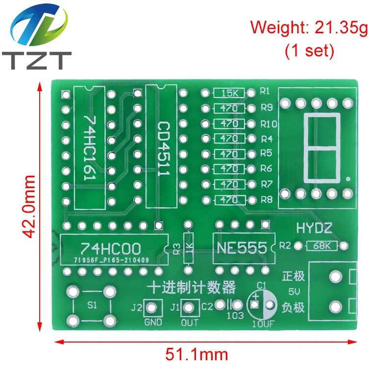 DY Kit Two Digit Decimal Counter CD4518 Kit Two 2 Bit Bigit Training Counter Parts 5V Electronic Project Teaching Suit