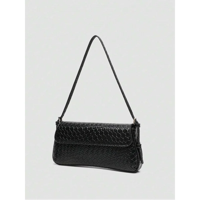 1 قطعة حقيبة يد منقوشة من جلد البولي يوريثان عصرية وبسيطة، حقيبة كتف مناسبة للتسوق والنزهة والحفلات واله #2