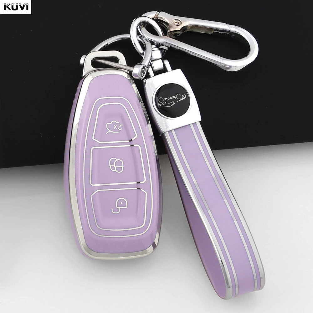 TPU Auto Smart Key Fall Abdeckung Für Ford Focus 3 4 ST Mondeo MK3 MK4 Fiesta Fusion Kuga Ecosport Halter Fob schlüsselbund Zubehör