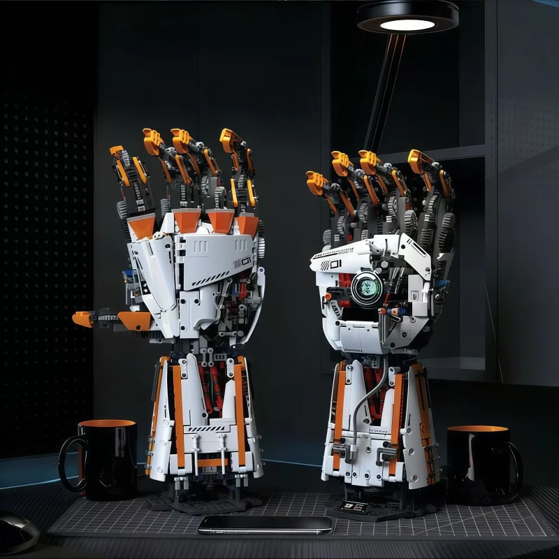 

Cyberpunk Mechanical Hand Building Blocks, Articulated Bionic Robot Arm Model, Tech Desk Decor Gift for Men