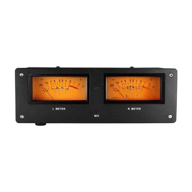 MIC-73 Voice Controlled Square VU Meter Head Level Meter Finished Machine Aluminum Alloy Panel LED Warm Backlight Wiring Free