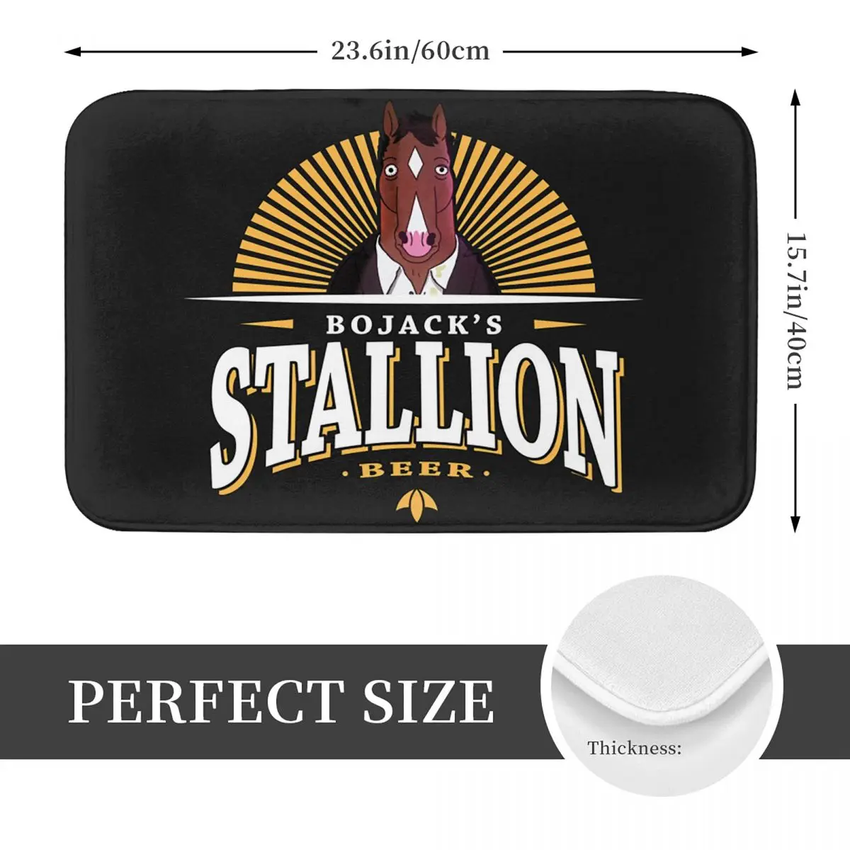 Cartoon Bojack Horseman Stallion Beer Non-slip Doormat Floor Mat Sand Scraping Carpet Rug for Kitchen Entrance Home Footpad Mats