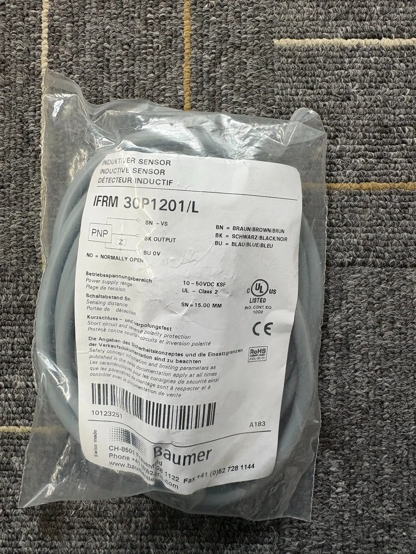 The New Baumer IFRM 30P1201/L Proximity Sensor,
