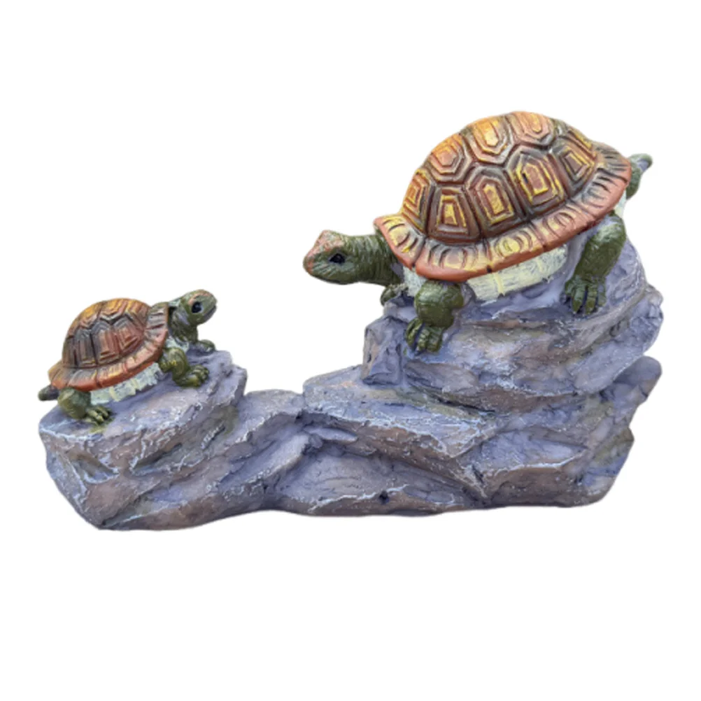 

Resin Turtle Mother and Son Statue Realistic Sea Turtle Decor for Office Desk Garden Aquarium Miniature Landscape Decoration