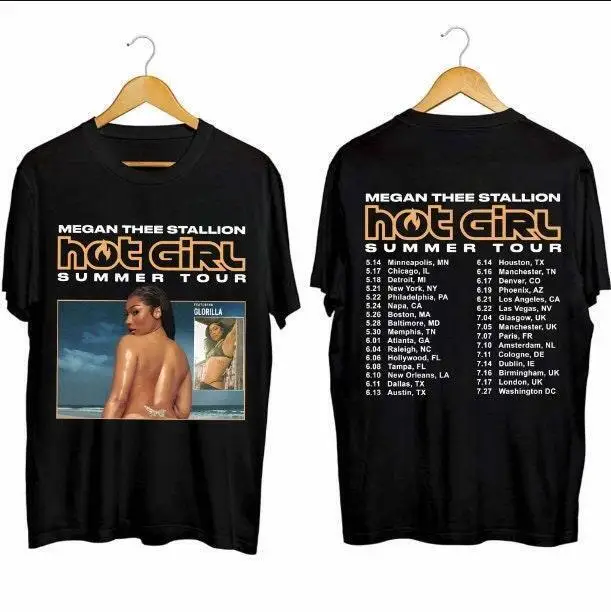 2 Sided Megan Thee Stallion - Hot Girl Summer Tour 2024 Unisex Shirts  Megan The