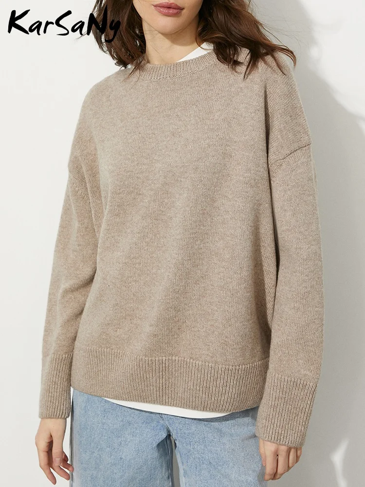 KarSaNy Women Pullovers And Sweaters 2023 Autumn Winter Knitted Long Sleeve Tops Vintage Female Oversized Sweater Woman Jumper