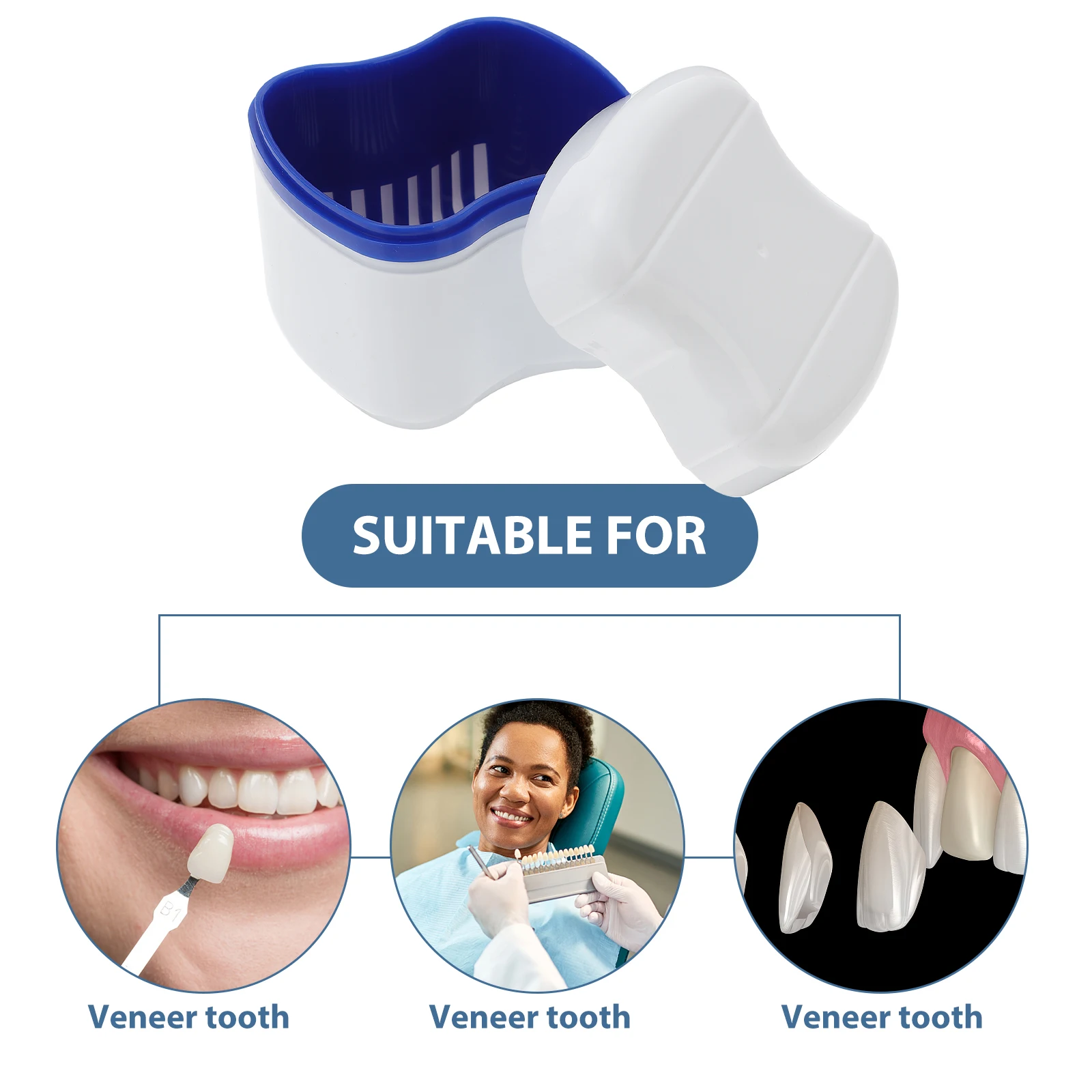 

Denture Box False Teeth Storage Portable Case Made of PP Material Safe Travel Denture Rinsing Container Large Capacity Oral Care