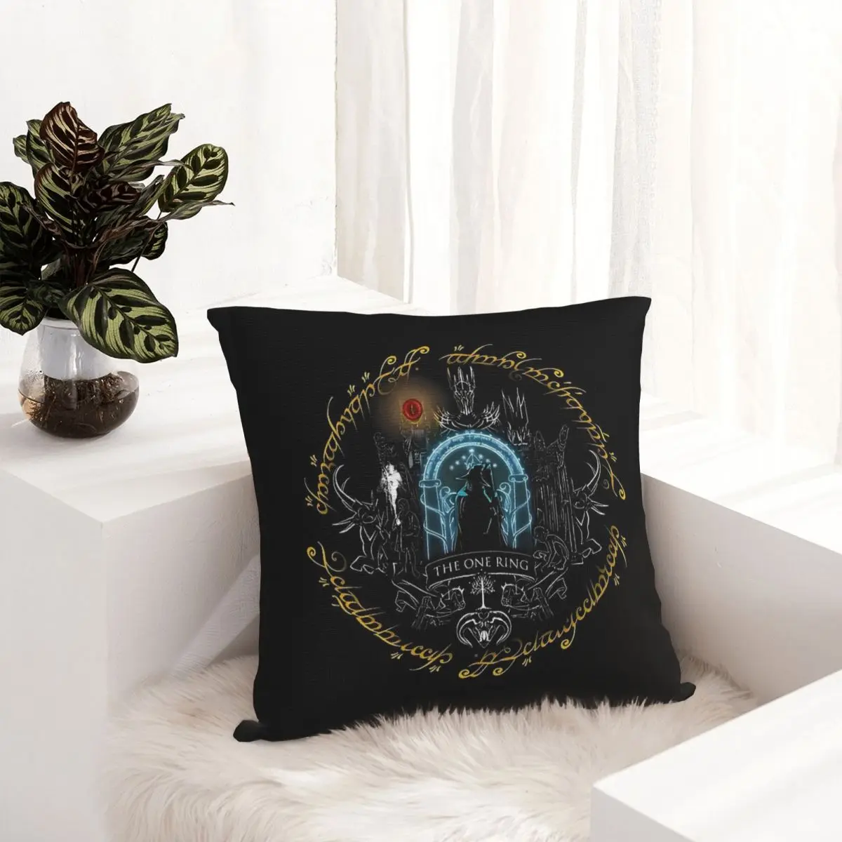 Pillow Cover L-Lords Of The R-Rings Middle Earth Cushion Cover Retro Trendy Pillow Case For Sofa Bedroom Home Decor Pillowcases