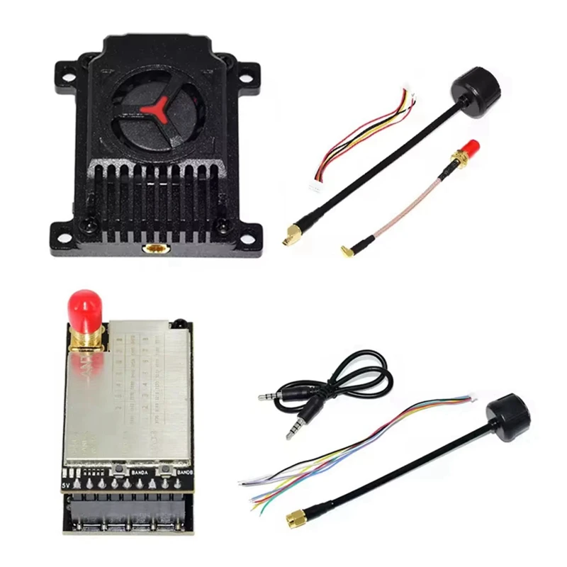 3.3G 3.5G 4W VTX 16CH +3.3Ghz Analog VRX Wireless Video Audio Transmitter Receiver For FPV Long Rang RC Racing Drone