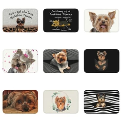 Funny Yorkshire Terrier Door Mat Anti-Slip Kitchen Bathroom  Yorkie Garden Floor  Bedroom Entrance Rug