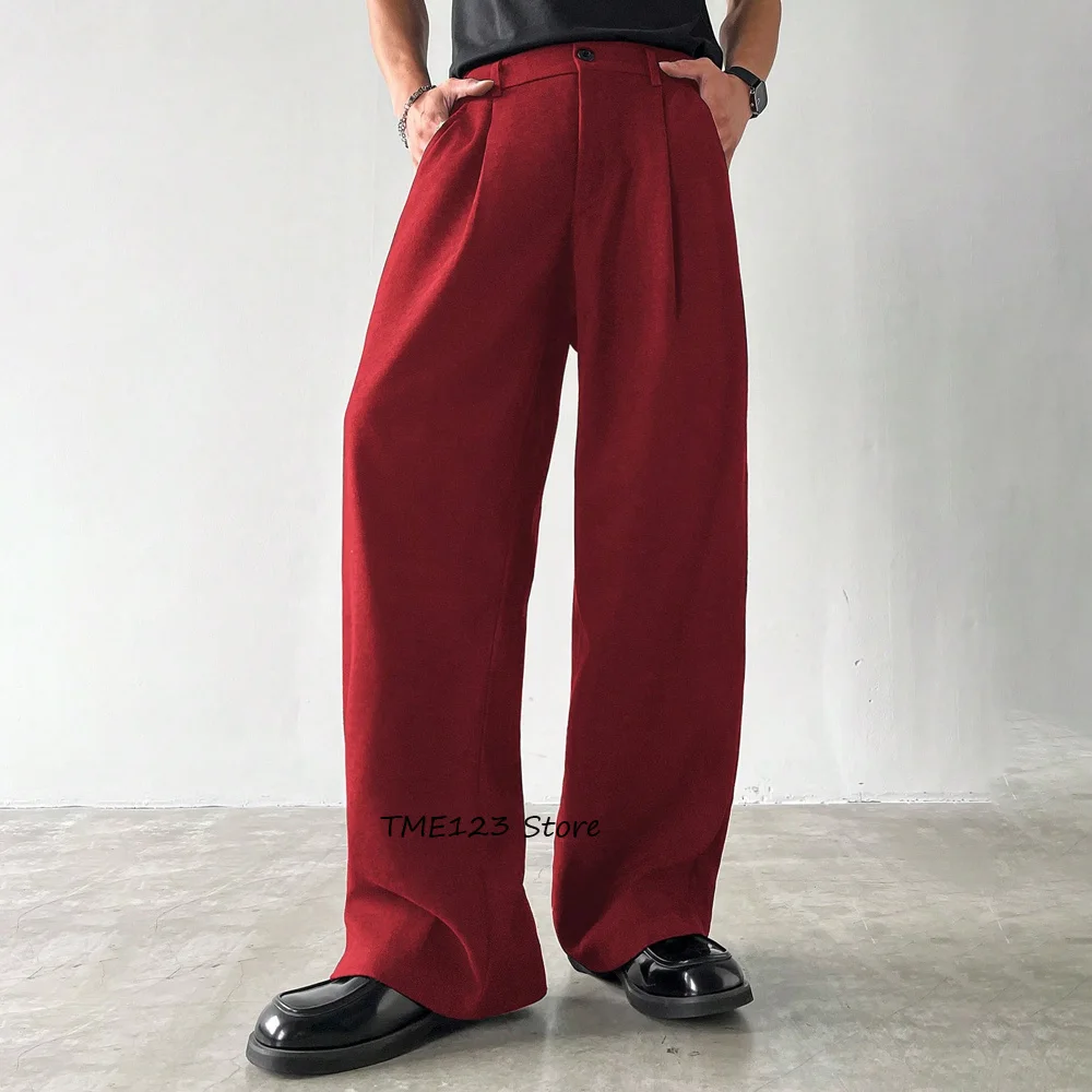 

Рабочие брюки, мужские широкие брюки из полиэстера, удобные брюки для мужчин, однотонные повседневные брюки свободного покроя, классическая одежда