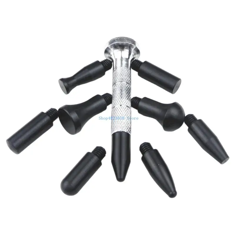 T3LF Automotive Repair Tool Professional Pit Knocking Pen with Interchangeable Head Sheet Metal Dent Repair Leveling Pen