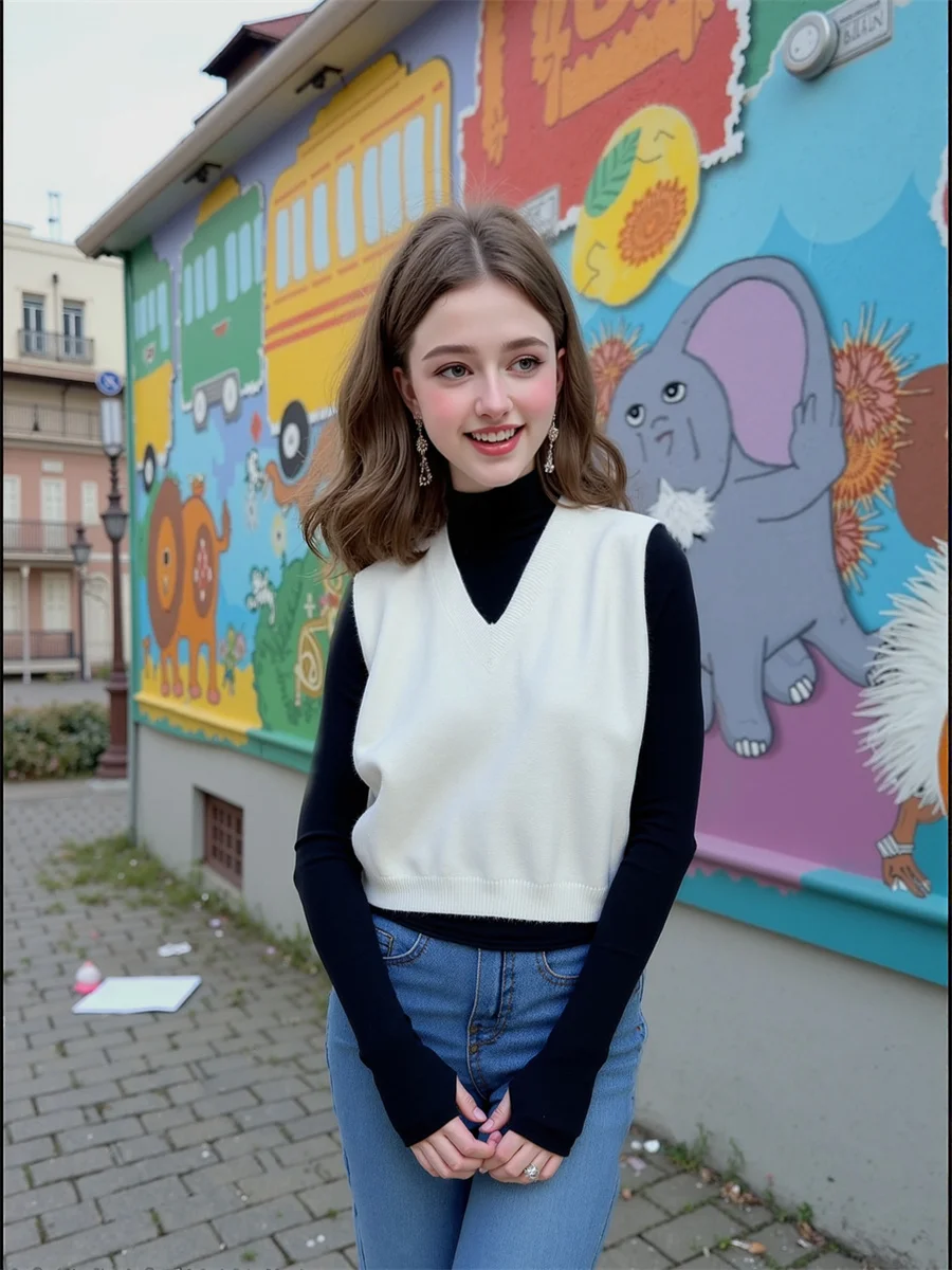 

Women'S Sweater Vests Dames Autumn All-Match Striped Sleeveless Button-Up Casual Simple Elegant Fashion Ladies Female Modern