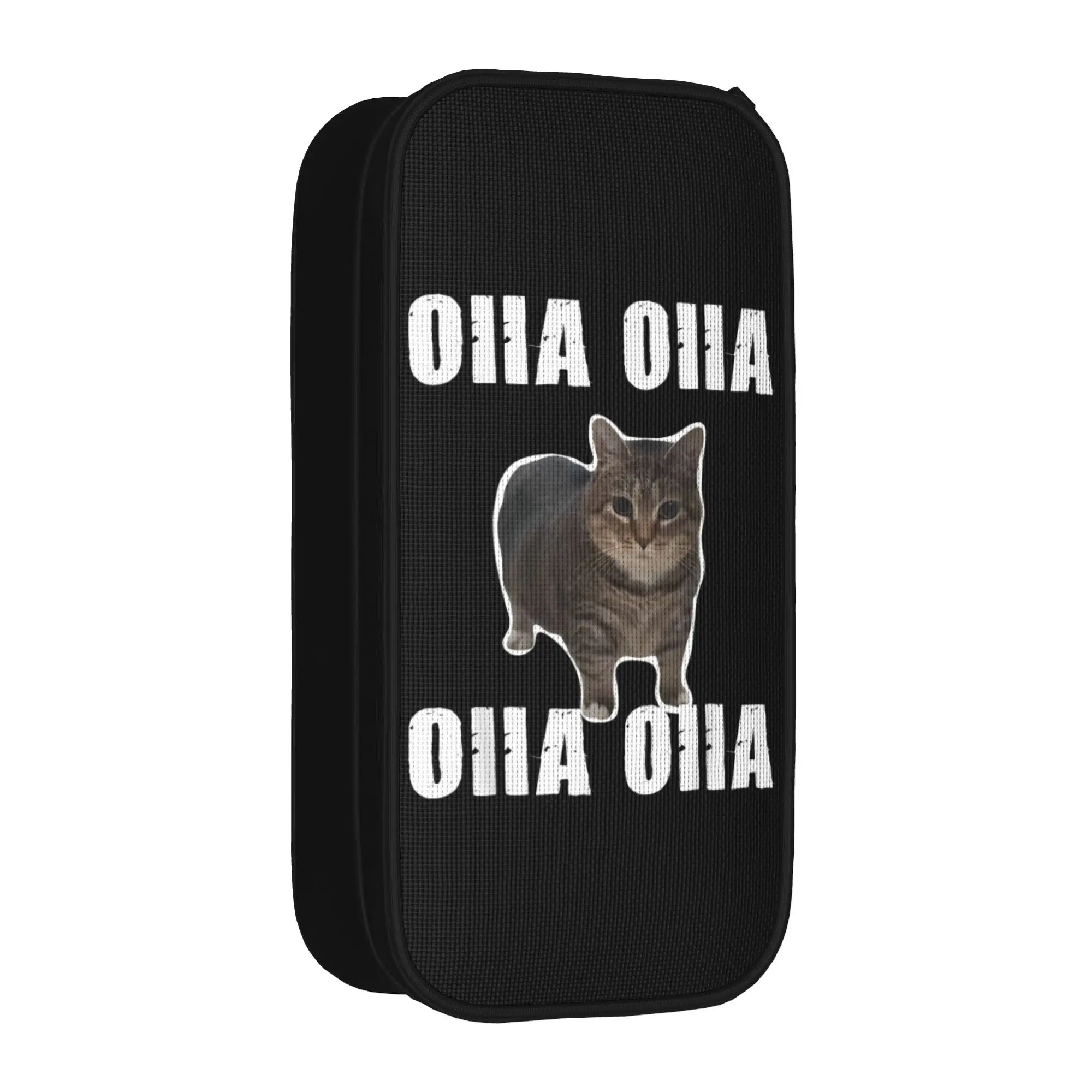 OIIAA OIIAA Funny Spinning Cat Meme Pencil Cases Humor Brainrot Pen Bag Student Big Capacity School Gift Pencil Pouch Stationery