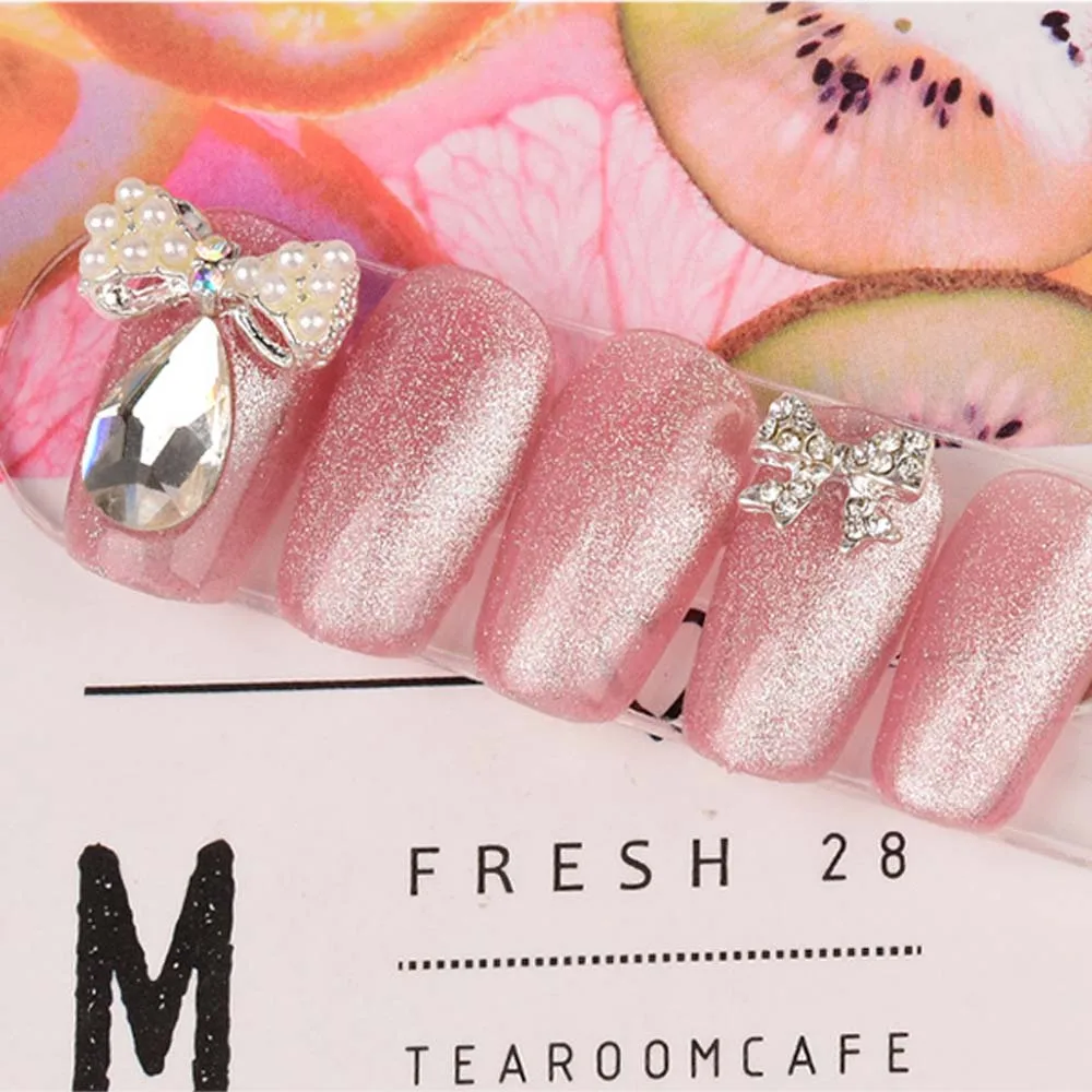 5 ชิ้น หินแก้วประดับเล็บรูปเพชรประกายมุก สำหรับตกแต่งเล็บ DIY โบว์ประดับเล็บ คริสตัลตกแต่งเล็บ