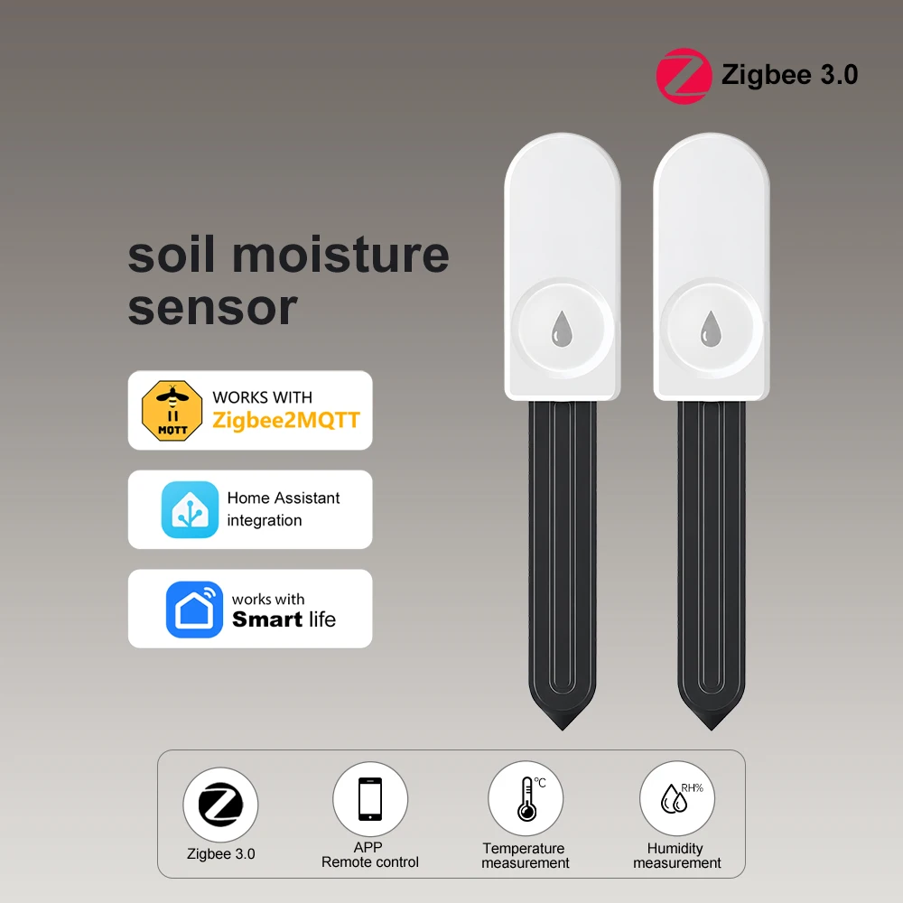 Testeur d'humidité du sol ZigBee, hygromètre pour la ferme, la pelouse, les plantes, les fleurs, capteur de surveillance du sol, outil de jardinage pratique