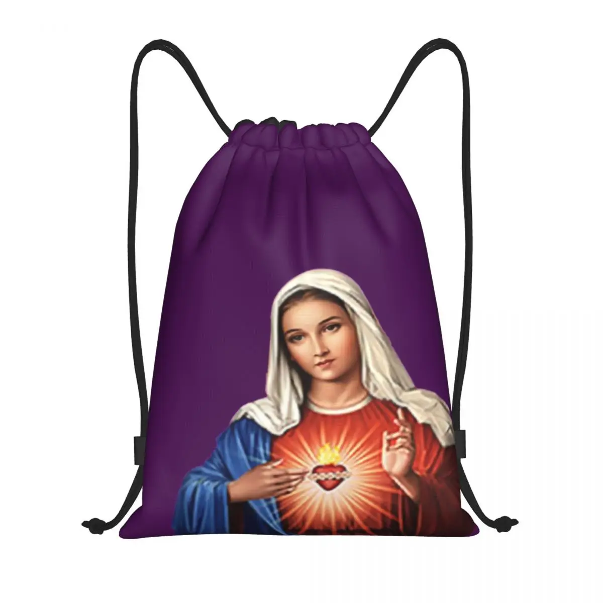 Mary Our Lady Of Perpetual Help Mother Of God Drawstring Bags  Lightweight Christianity Virgin Mary Sports Gym Storage Backpack