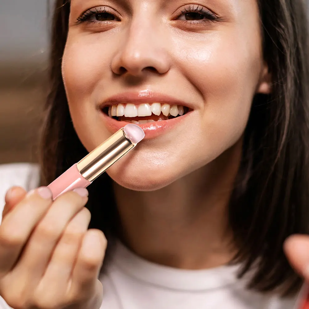 Conjunto de 4 Pincéis de Maquiagem para Lábios em Silicone Design Portátil Cobertura Suave Aplicação Uniforme para Batom Bálsamo Corretivo Feminino