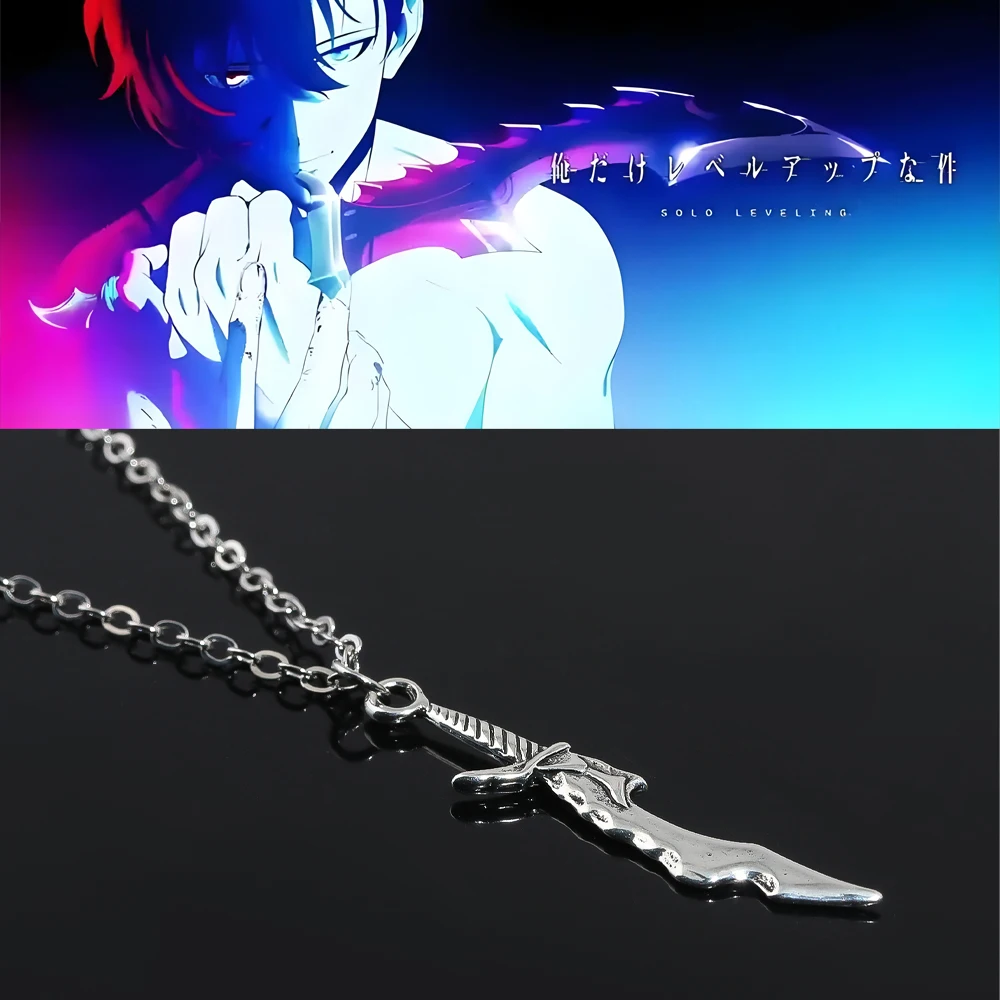 Collar personalizado con nivelación individual de Anime, colgante Sung Jin woo Yoo Jin ho, accesorios de Cosplay de hoja corta, joyería de regalo para seguidor