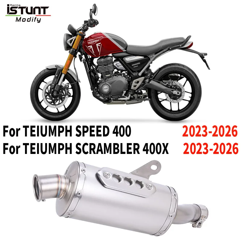 Motorcycle Exhaust Systems Slip On For Triumph Speed Scrambler 400X 2023 - 2026 Mid Link Pipe Muffler scrambler 400x exhaust
