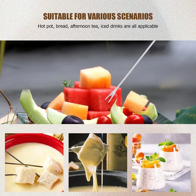 Fondue Cheese Sticks Fondue Set for Maker Cheese, Stainless Steel Fondue Forks Marshmallow Roasting-A62I