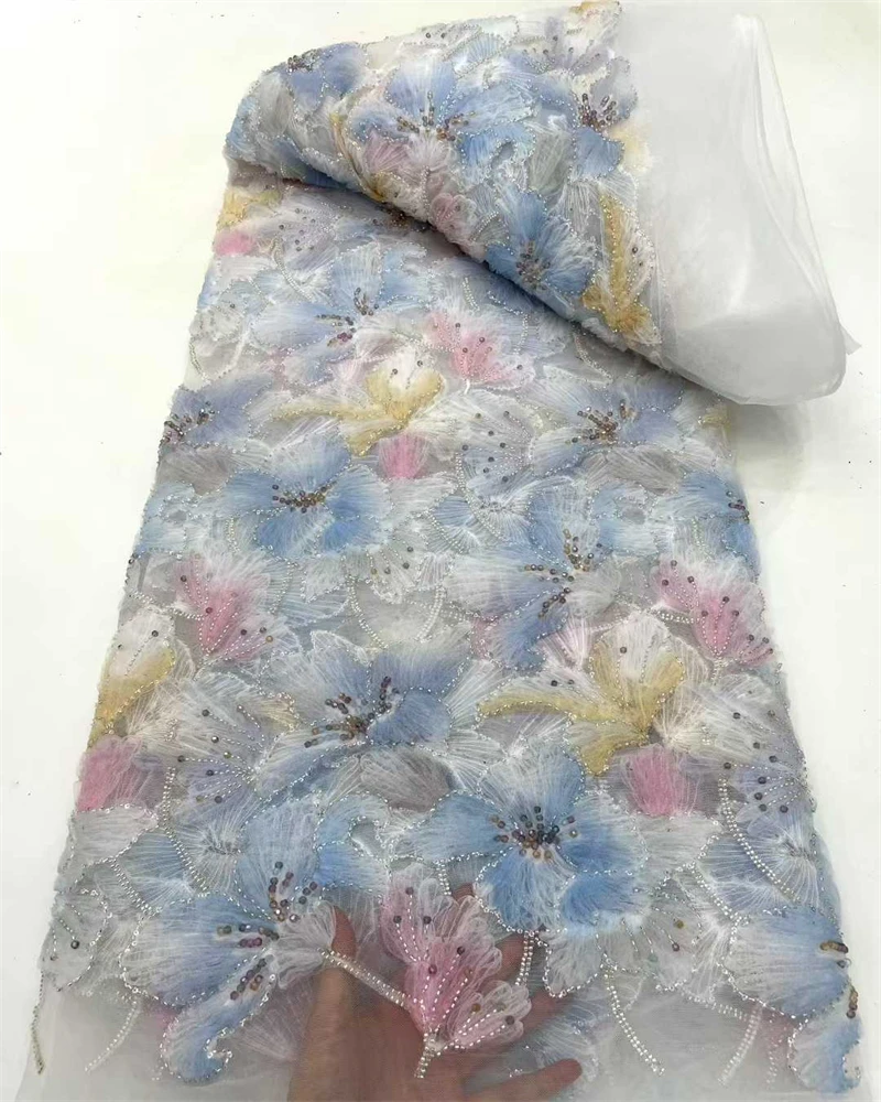 قماش دانتيل ترتر أفريقي 2025 ، دانتيل مطرز بأفضل جودة ، مواد زفاف دانتيل تول فرنسي نيجيري