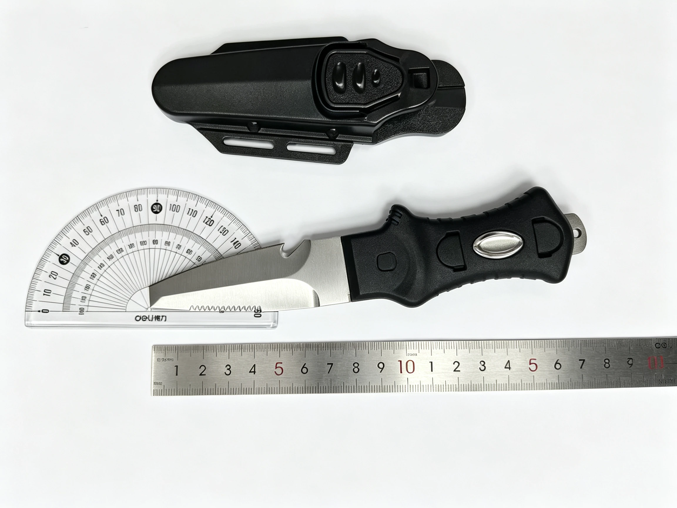 Titanium Plated /Mirror Surface Diving Knife, Leg Mount Underwater Rope Cutter for Water Rescue, Survival & Outdoor Exploration view 6